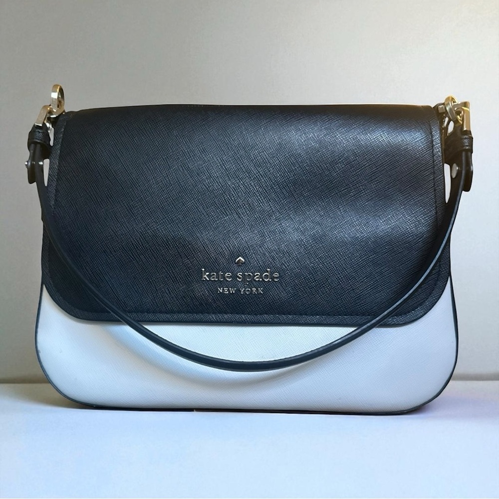 Kate Spade Shoulder Bag Adjustable Crossbody Black & White